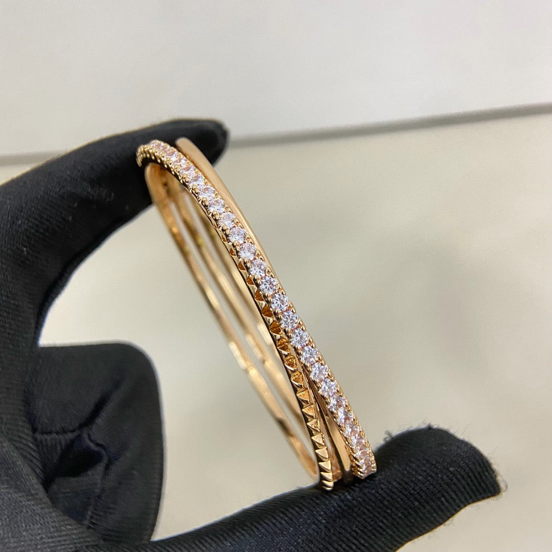 [Noble Aura jewelry]ETINCELLE HALF-PAVED DIAMOND BRACELET
