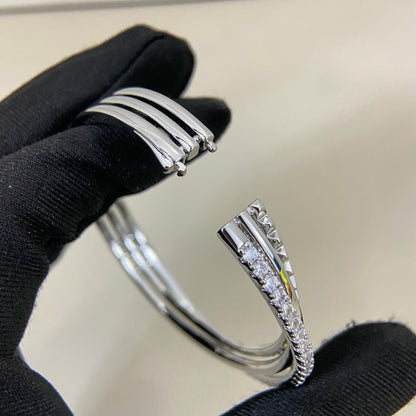 [Noble Aura jewelry]ETINCELLE HALF-PAVED DIAMOND BRACELET