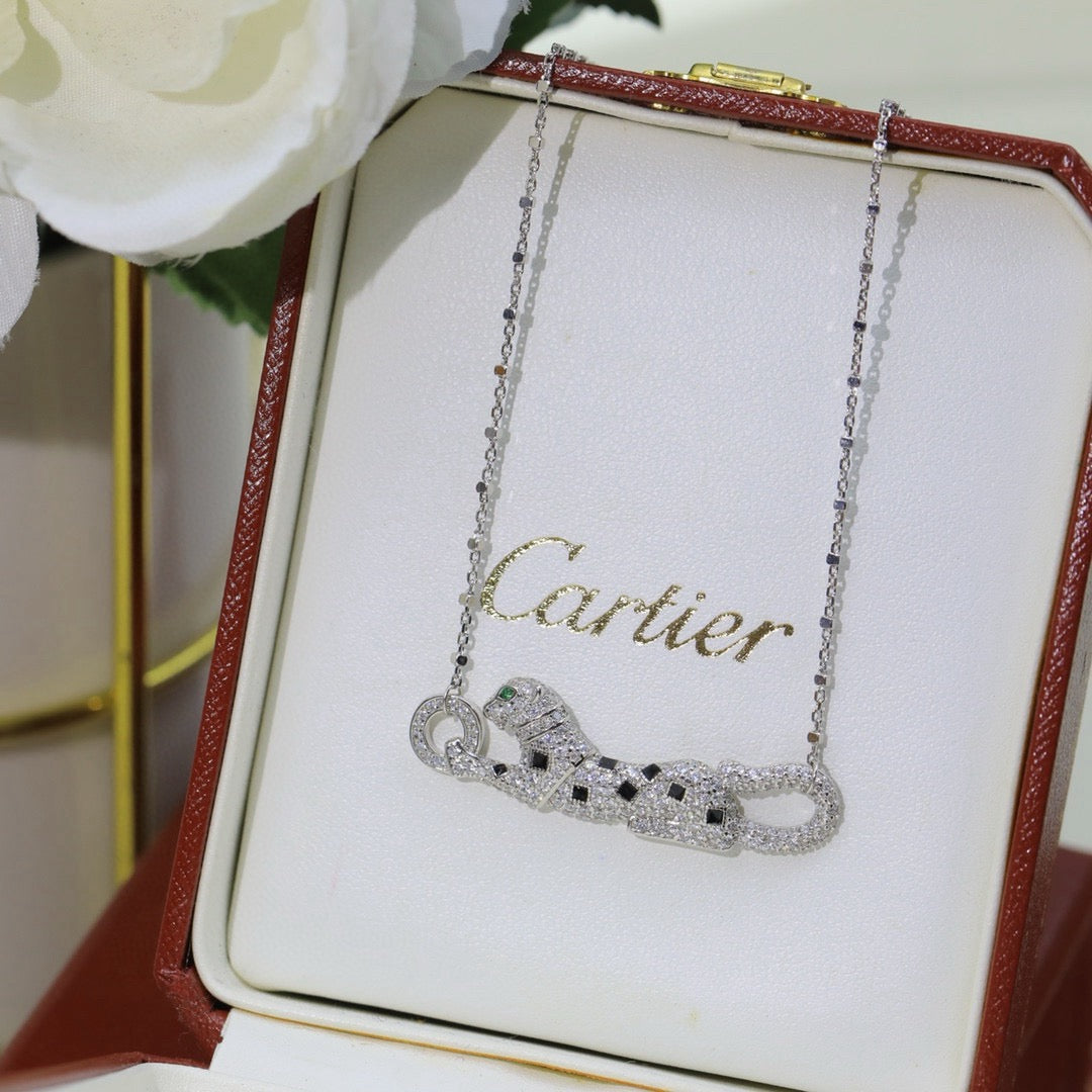 [Noble Aura jewelry]PANTHERE PAVED DIAMOND NECKLACE