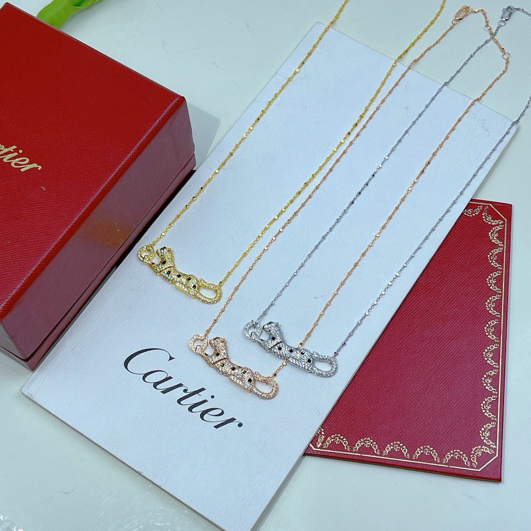 [Noble Aura jewelry]PANTHERE PAVED DIAMOND NECKLACE