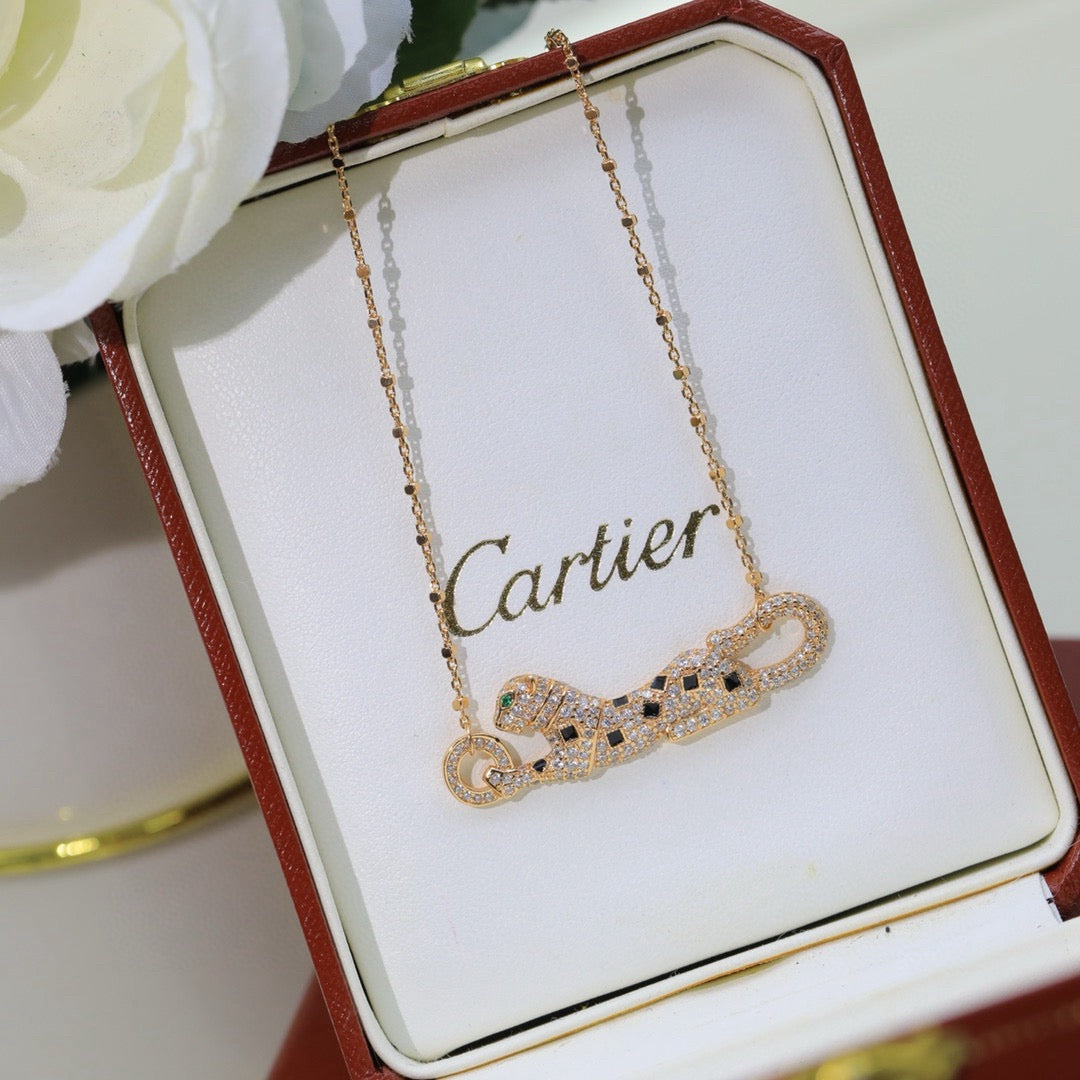 [Noble Aura jewelry]PANTHERE PAVED DIAMOND NECKLACE
