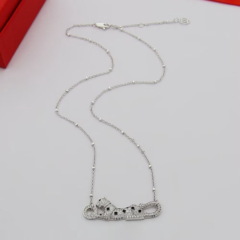 [Noble Aura jewelry]PANTHERE PAVED DIAMOND NECKLACE