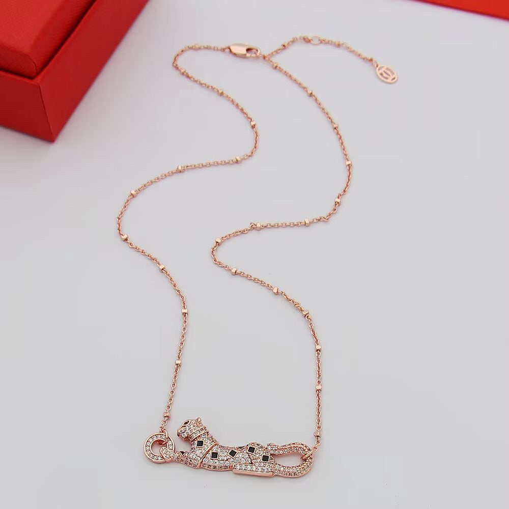 [Noble Aura jewelry]PANTHERE PAVED DIAMOND NECKLACE