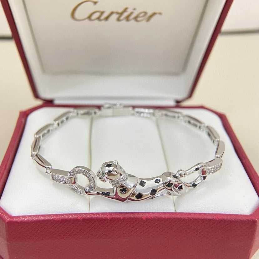 [Noble Aura jewelry]PANTHERE HALF DIAMOND ON CHAIN BRACELET