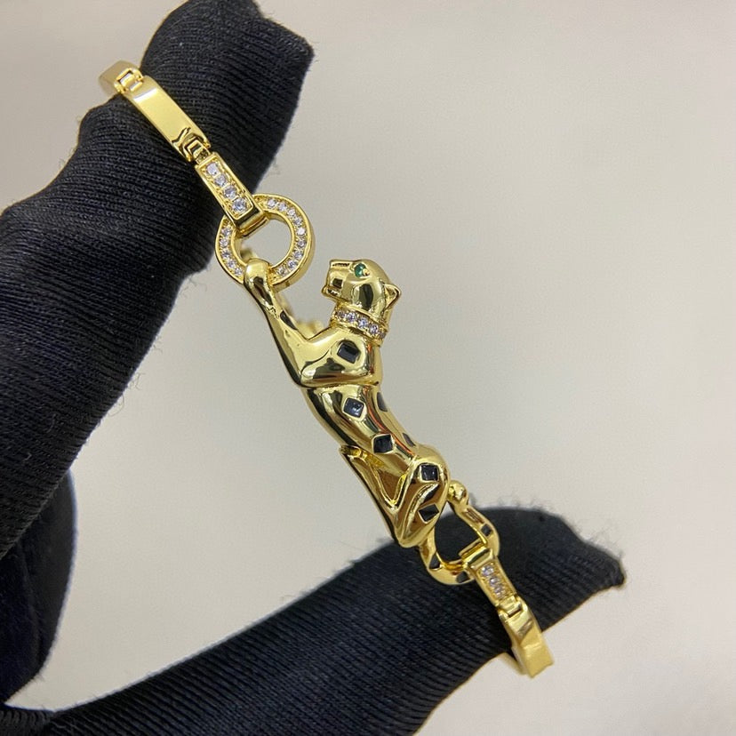 [Noble Aura jewelry]PANTHERE HALF DIAMOND ON CHAIN BRACELET