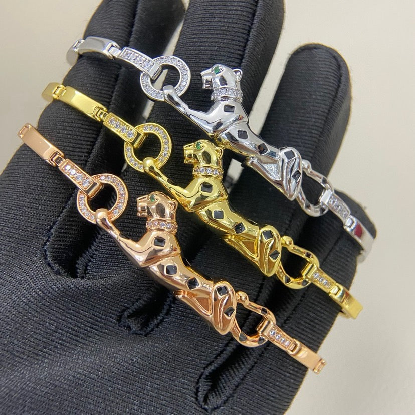 [Noble Aura jewelry]PANTHERE HALF DIAMOND ON CHAIN BRACELET