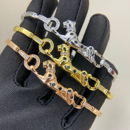 [Noble Aura jewelry]PANTHERE HALF DIAMOND ON CHAIN BRACELET