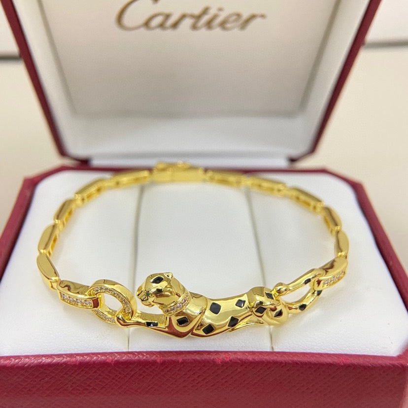 [Noble Aura jewelry]PANTHERE HALF DIAMOND ON CHAIN BRACELET