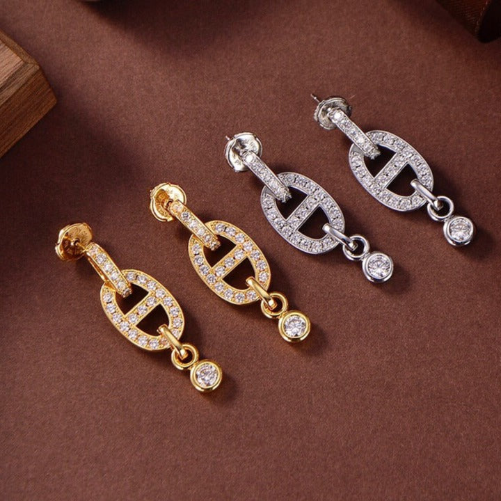 [Noble Aura jewelry]HM CHAINE DIAMOND EARRINGS