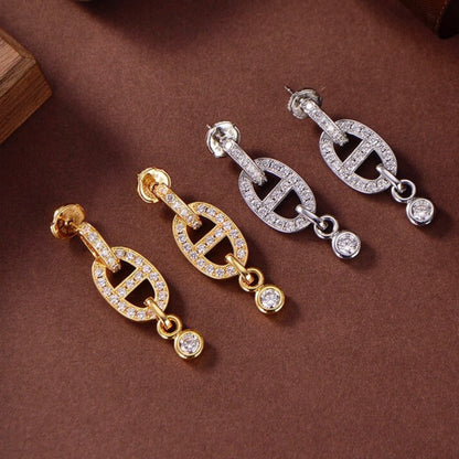 [Noble Aura jewelry]HM CHAINE DIAMOND EARRINGS