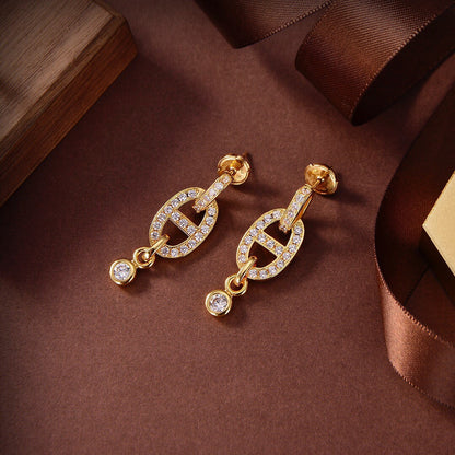 [Noble Aura jewelry]HM CHAINE DIAMOND EARRINGS