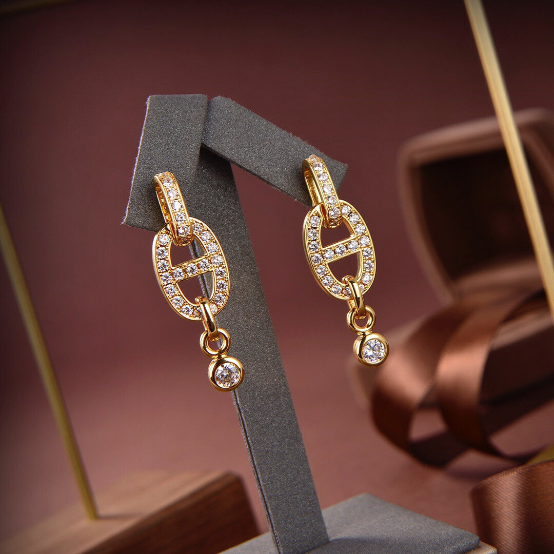 [Noble Aura jewelry]HM CHAINE DIAMOND EARRINGS