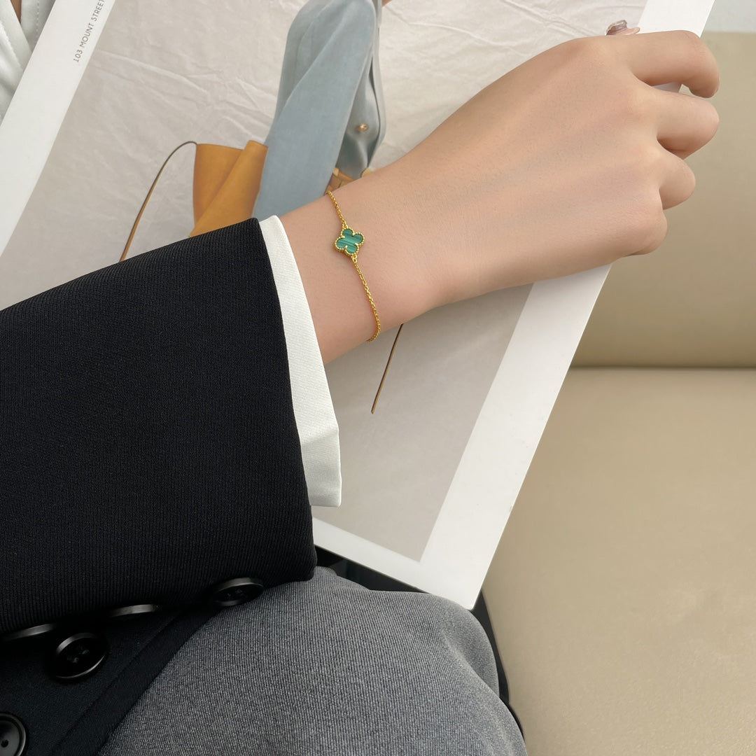 [Noble Aura jewelry]CLOVER BRACELET MALACHITE 1 MOTIF