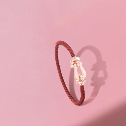 [Noble Aura jewelry]FORCE 10 HALF DIAMOND PINK GOLD RED CORDERI LARGE AND MEDIUM MODEL