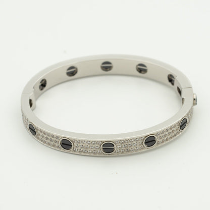 [Noble Aura jewelry]LOVE BRACELET 6.1MM DIAMOND-PAVED CERAMIC