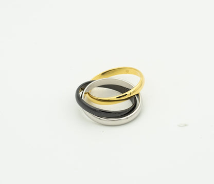 [Noble Aura jewelry]TRINITY RING BLACK GOLD SILVER