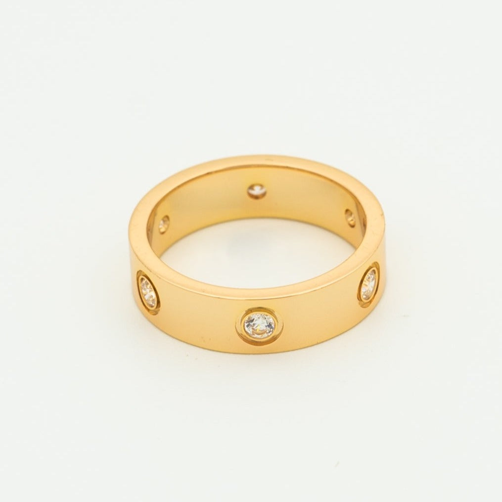 [Noble Aura jewelry]LOVE RING 5.5MM 6 DIAMONDS PINK GOLD