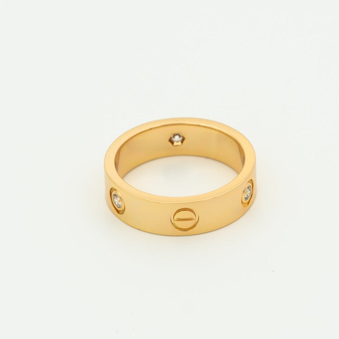 [Noble Aura jewelry]LOVE RING 5.5MM 3 DIAMONDS PINK GOLD