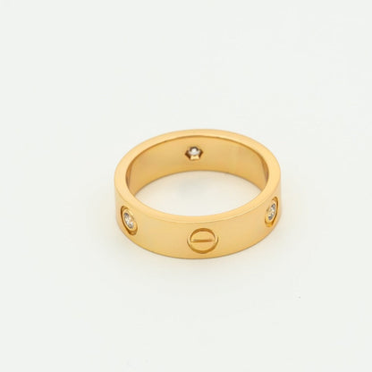 [Noble Aura jewelry]LOVE RING 5.5MM 3 DIAMONDS PINK GOLD