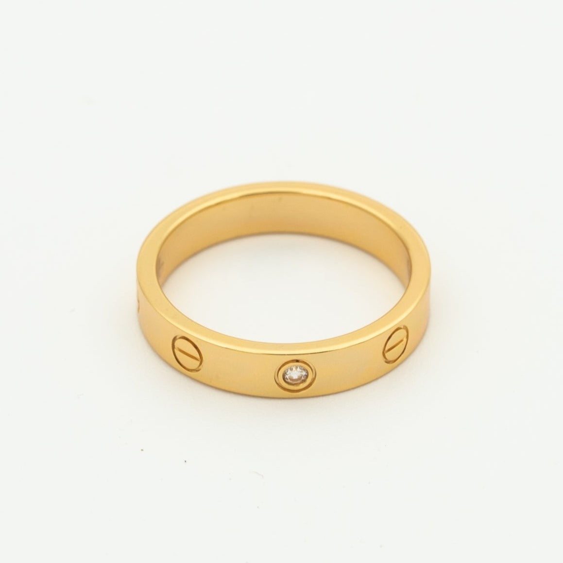 [Noble Aura jewelry]LOVE RING 4MM 1 DIAMOND PINK GOLD