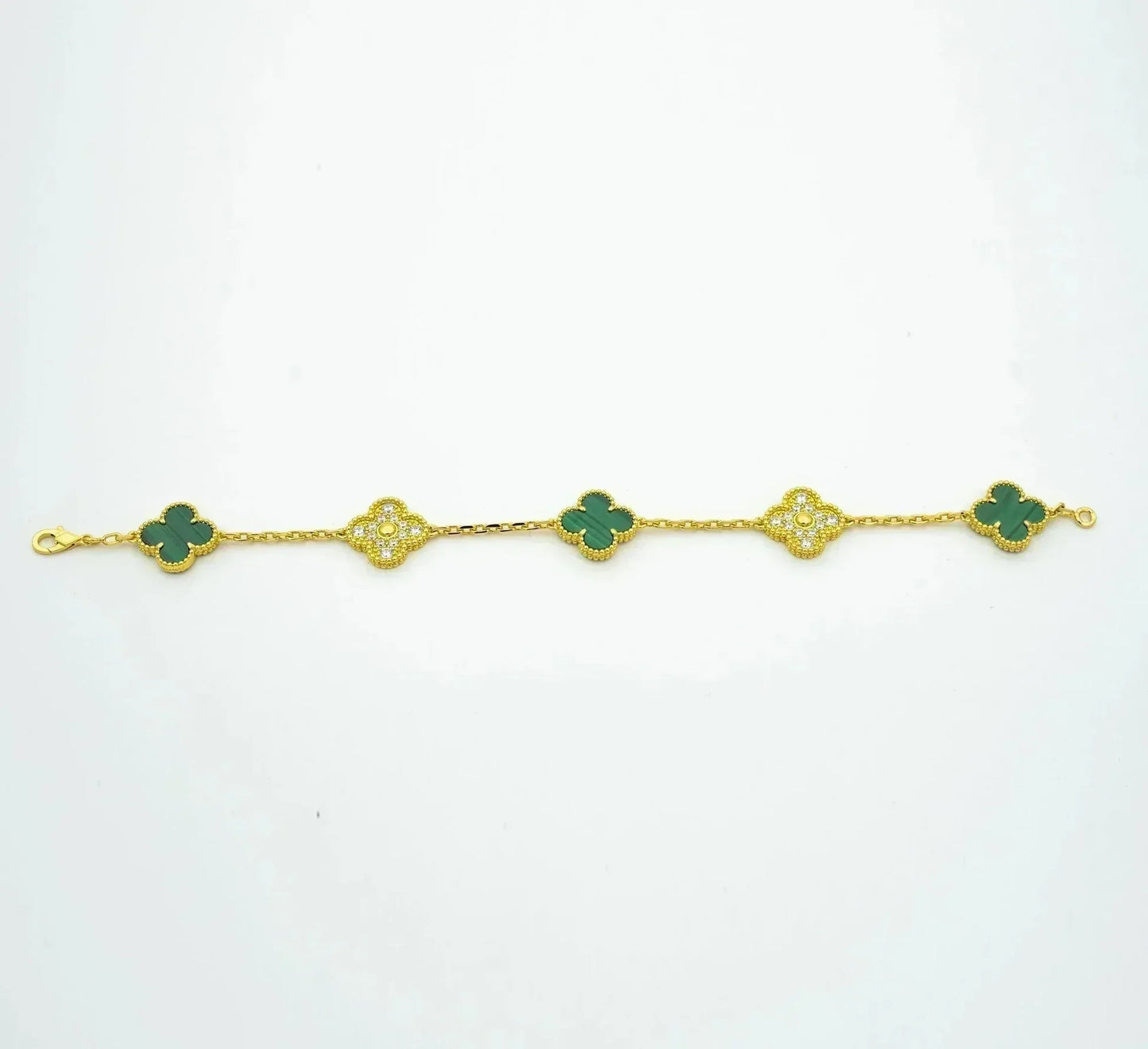 [Noble Aura jewelry] CLOVER 5 MOTIF MALACHITE BRACELET COLLECTION