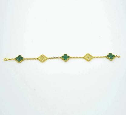 [Noble Aura jewelry] CLOVER 5 MOTIF MALACHITE BRACELET COLLECTION