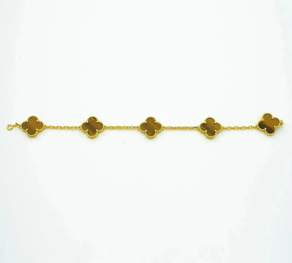 [Noble Aura jewelry] CLOVER 5 MOTIFS TIGER EYE BRACELET COLLECTION