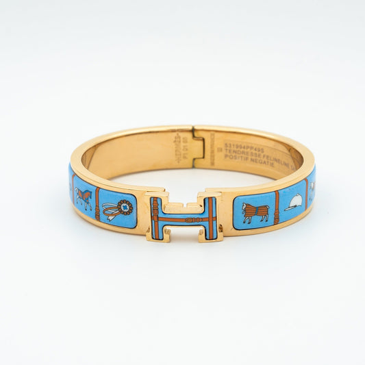 [Noble Aura jewelry]H PINK GOLD BRACELET BLUE CERAMIC