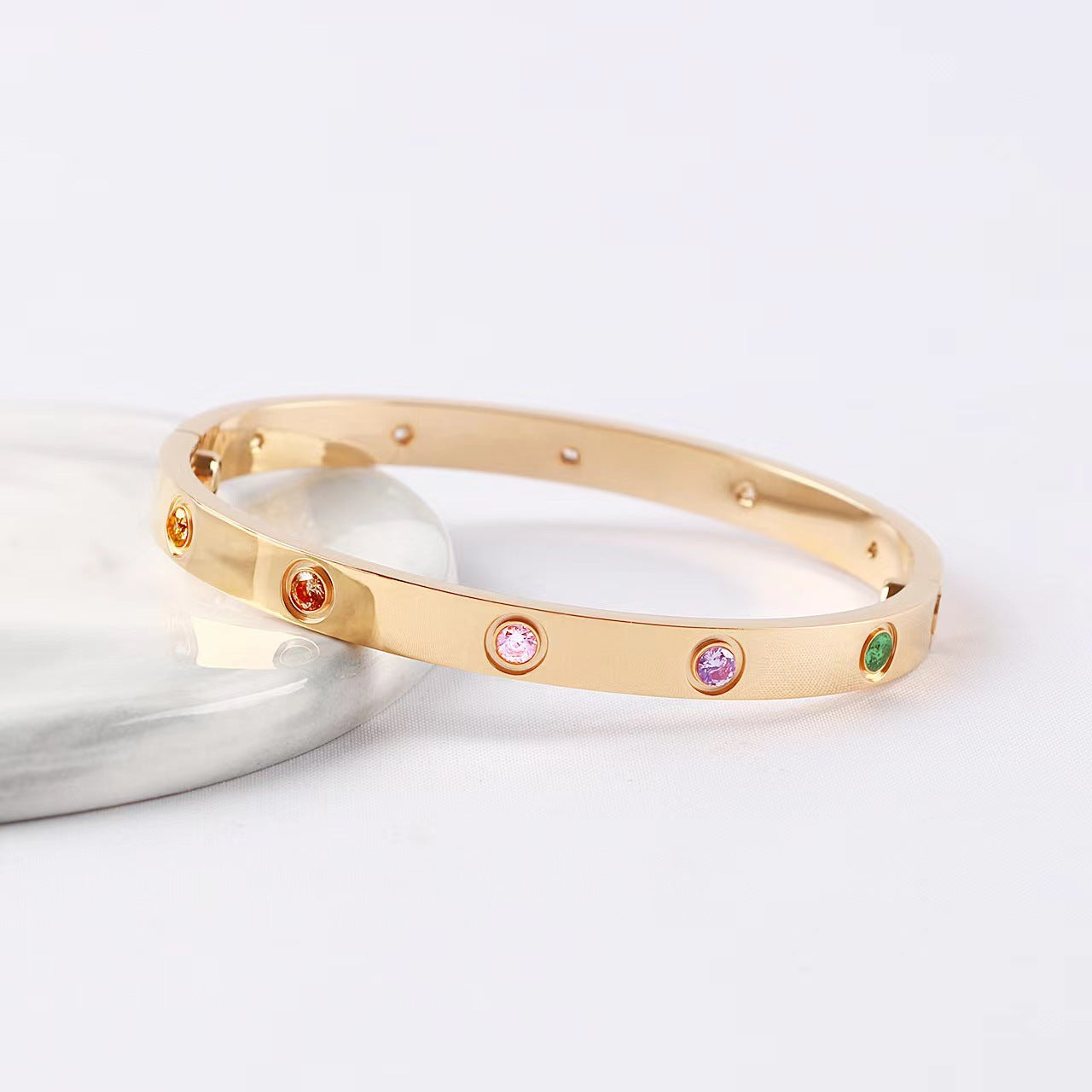 [Noble Aura jewelry] 2026 RAINBOW LOVE BRACELET 6.1MM  10 DIAMONDS