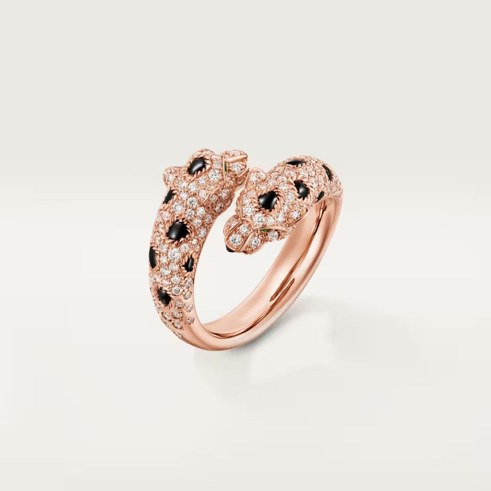 [Noble Aura jewelry]PANTHERE DOUBLE HEADED FULL DIAMOND  RING