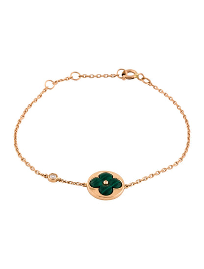 [Noble Aura jewelry]SUN MALACHITE 1 DIAMOND PINK GOLD BRACELET