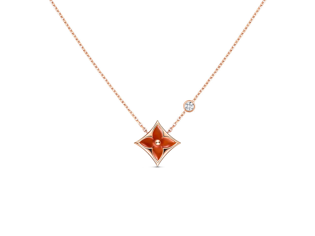 [Noble Aura jewelry]STAR NECKLACE PINK GOLD 1 DIAMOND