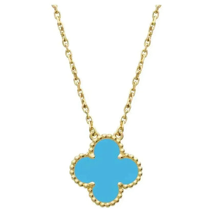 [Noble Aura jewelry]CLOVER 15MM VINTAGE TURQUOISE NECKLACE
