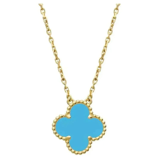 [Noble Aura jewelry]CLOVER 15MM VINTAGE TURQUOISE NECKLACE