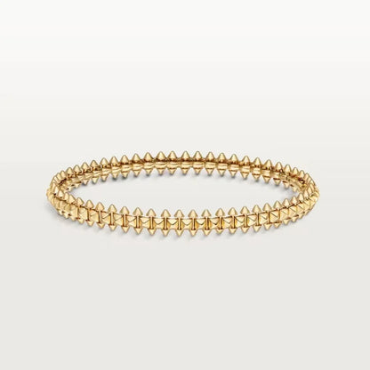 [Noble Aura jewelry] CLASH & Clover Laser 5-Motif & LOVE Brushed Bracelet Stack Set