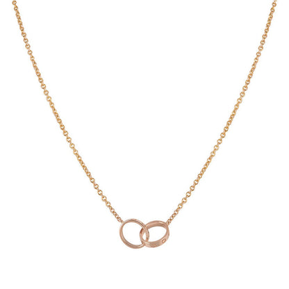 [Noble Aura jewelry]LOVE NECKLACE DOUBLE RING PINK GOLD
