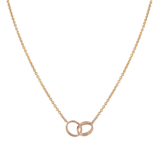 [Noble Aura jewelry]LOVE NECKLACE DOUBLE RING PINK GOLD