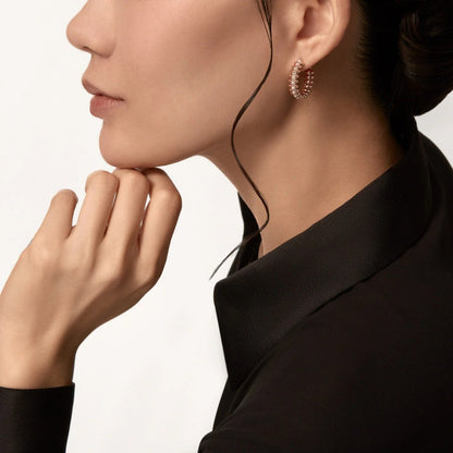 [Noble Aura jewelry]CLASH 6.4MM FULL DIAMOND SMALL EARRINGS