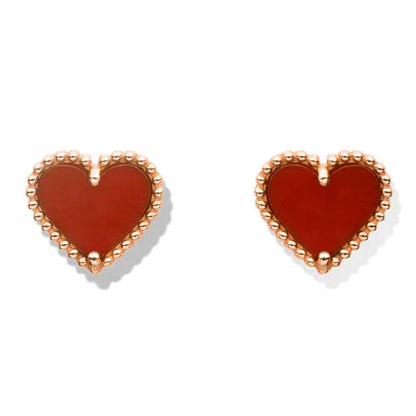 [Noble Aura jewelry]HEART CARNELIAN STUD EARRINGS