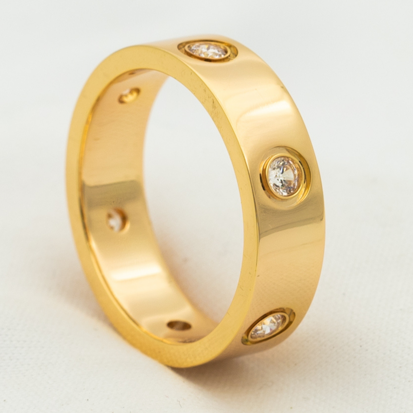 [Noble Aura jewelry]LOVE RING 5.5MM 6 DIAMONDS PINK GOLD