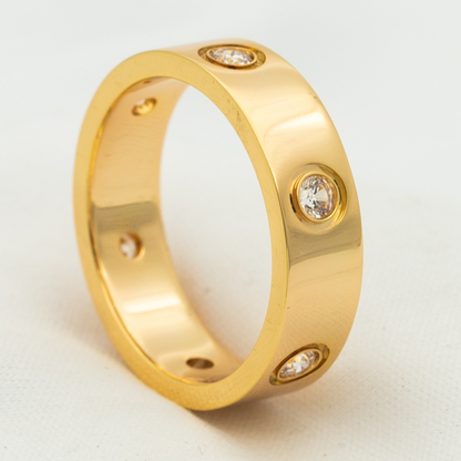 [Noble Aura jewelry]LOVE RING 5.5MM 6 DIAMONDS PINK GOLD
