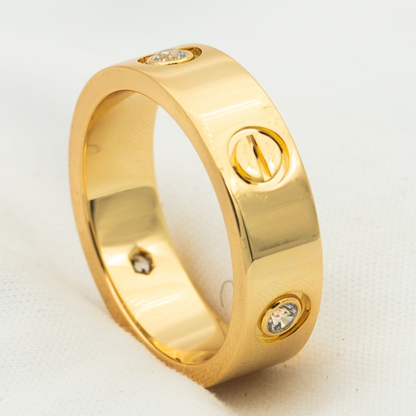 [Noble Aura jewelry]LOVE RING 5.5MM 3 DIAMONDS PINK GOLD