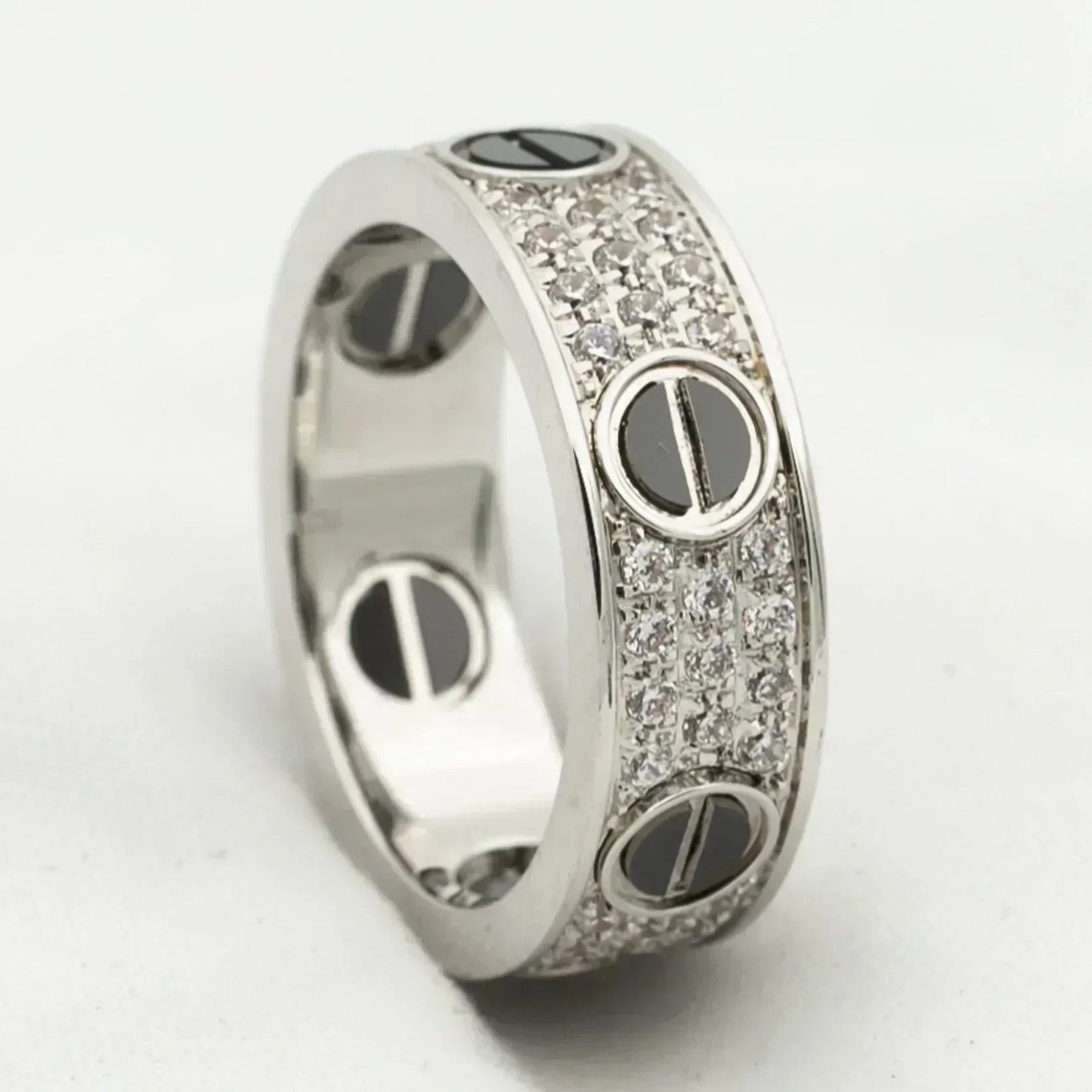[Noble Aura jewelry]LOVE RING 5.5MM DIAMONDS PAVED CERAMIC