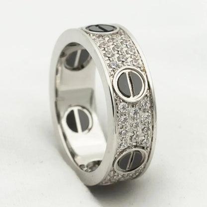 [Noble Aura jewelry]LOVE RING 5.5MM DIAMONDS PAVED CERAMIC