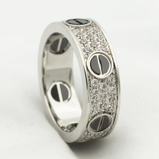 [Noble Aura jewelry]LOVE RING 5.5MM DIAMONDS PAVED CERAMIC