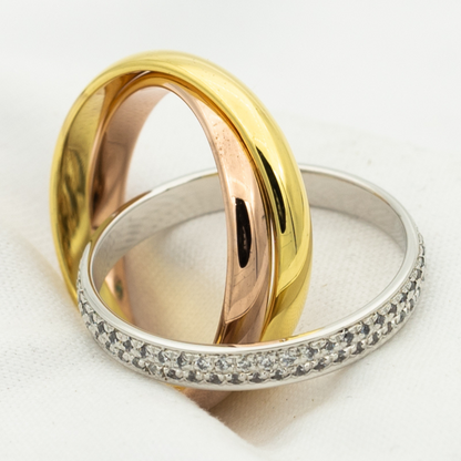 [Noble Aura jewelry]TRINITY RING GOLD PINK GOLD SILVER DIAMONDS