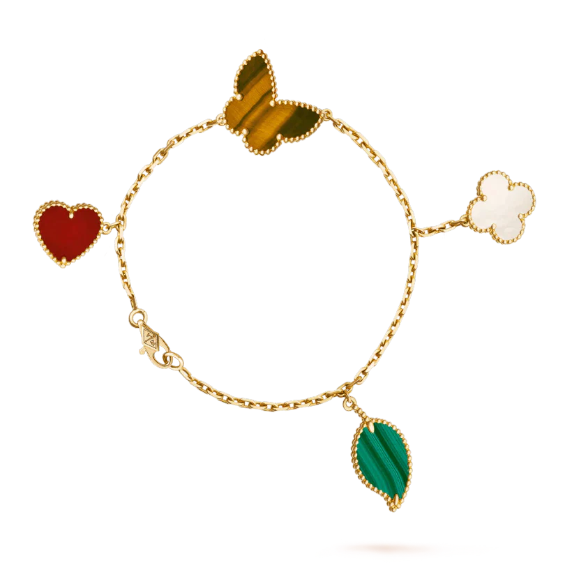 [Noble Aura jewelry]LUCKY SPRING 5 MOTIF GOLD BRACELET