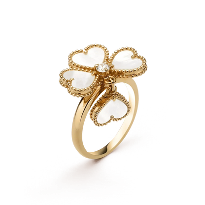 [Noble Aura jewelry]SWEET CLOVER WHITE MOP RING