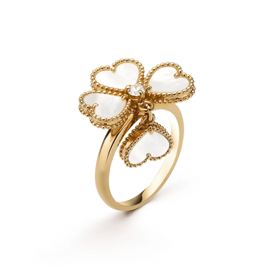 [Noble Aura jewelry]SWEET CLOVER WHITE MOP RING