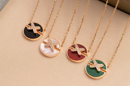 [Noble Aura jewelry]JEUX DE PINK GOLD DIAMOND NECKLACE